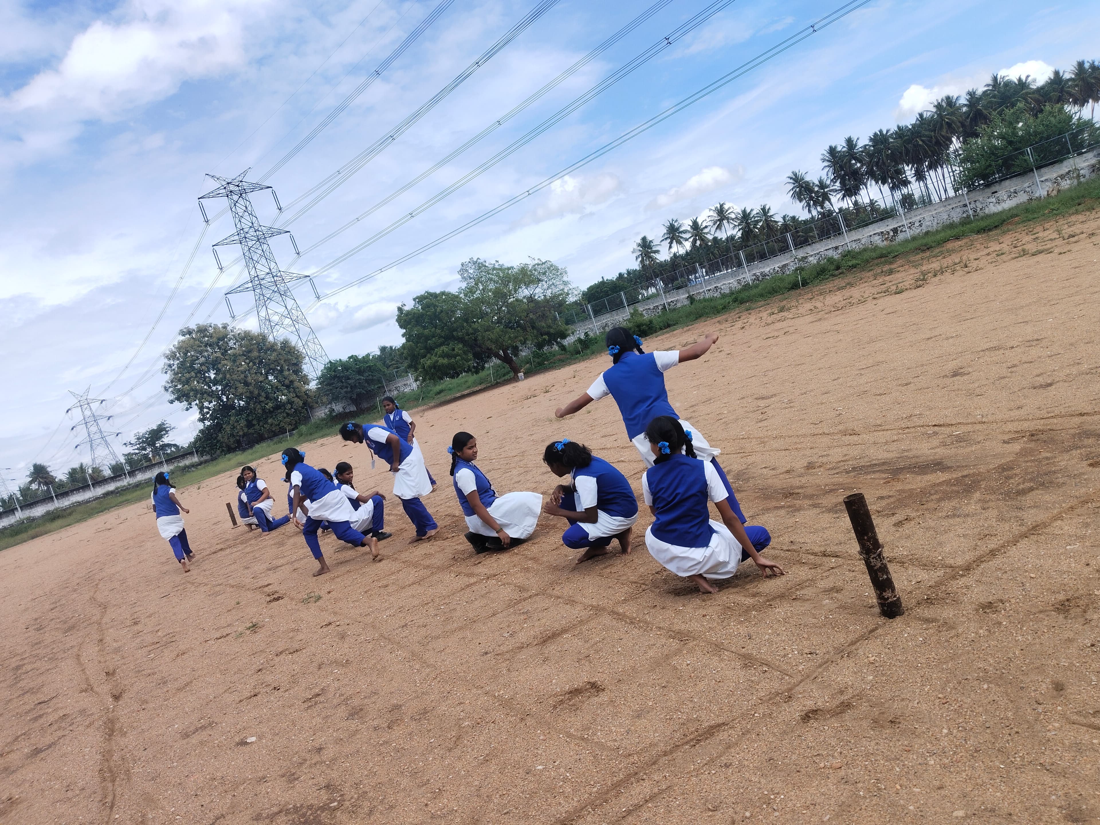 School Kho-kho team in action