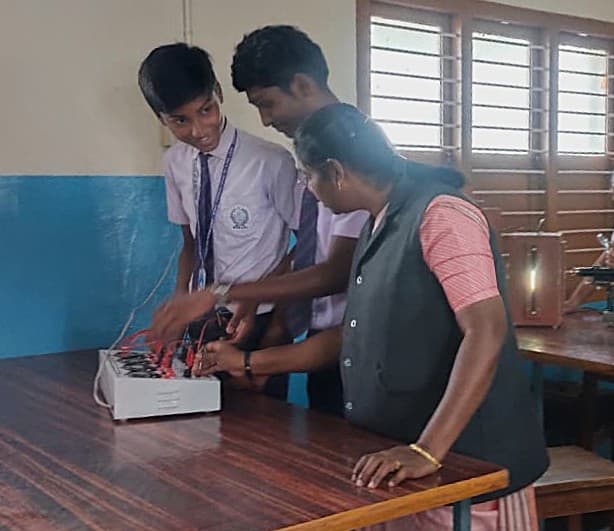 Student Doing Physics Experiment